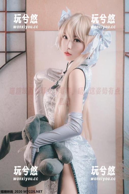 喵糖映画兔耳女仆写真，唔...这姿势有点意思